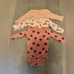 3 pack baby girls size 0-3 months bodysuit